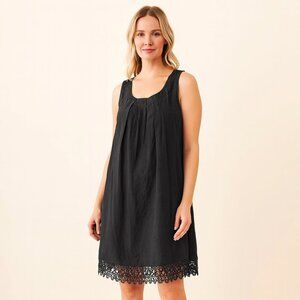 Rosemarine Made‑in‑Italy Navy Linen Midi Dress – Size S, Sleeveless Lagenlook